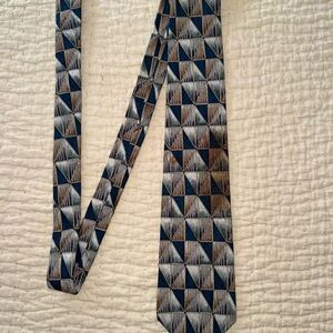 Vintage Harve Benard Geometric Tie - Blue and Brown